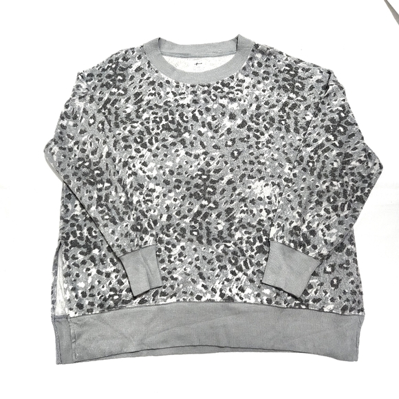 Nwot Aerie Leopard Print Oversized Fuzzy Comfy Sweatshirt - Picture 2 of 10